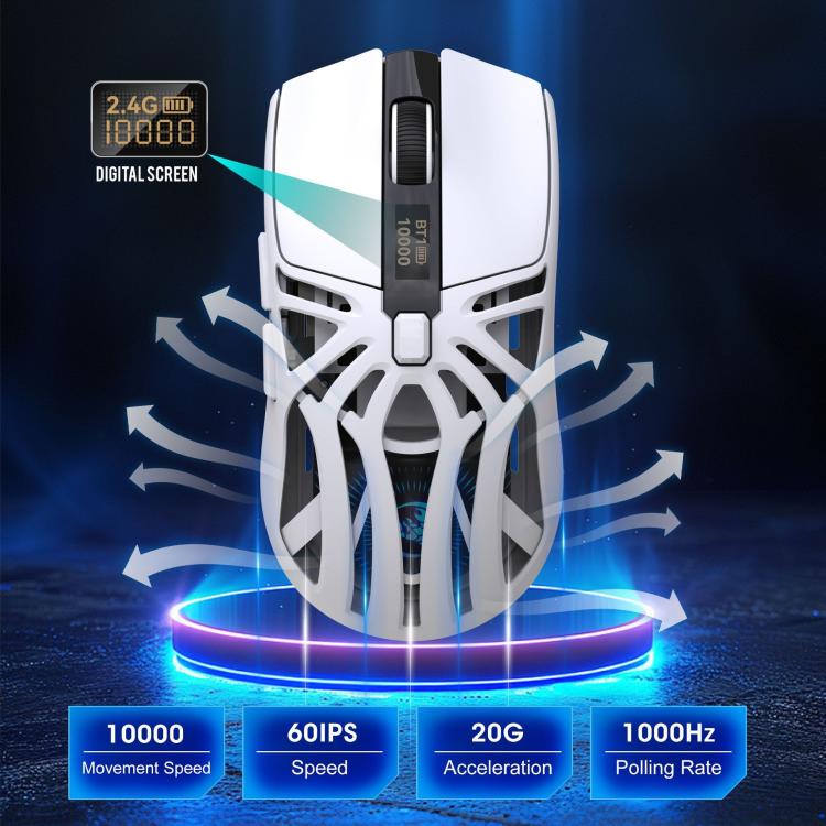 HXSJ T400 Tri-mode Rechargeable Wireless Mouse(White) – GarSupply